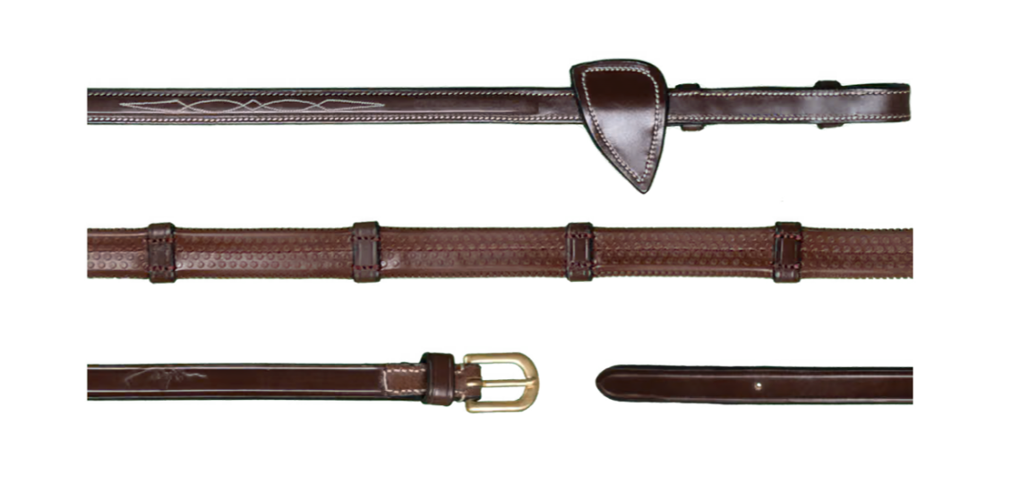 Dyon Collection 1/2 Inch Rubber Reins With Leather Loops
