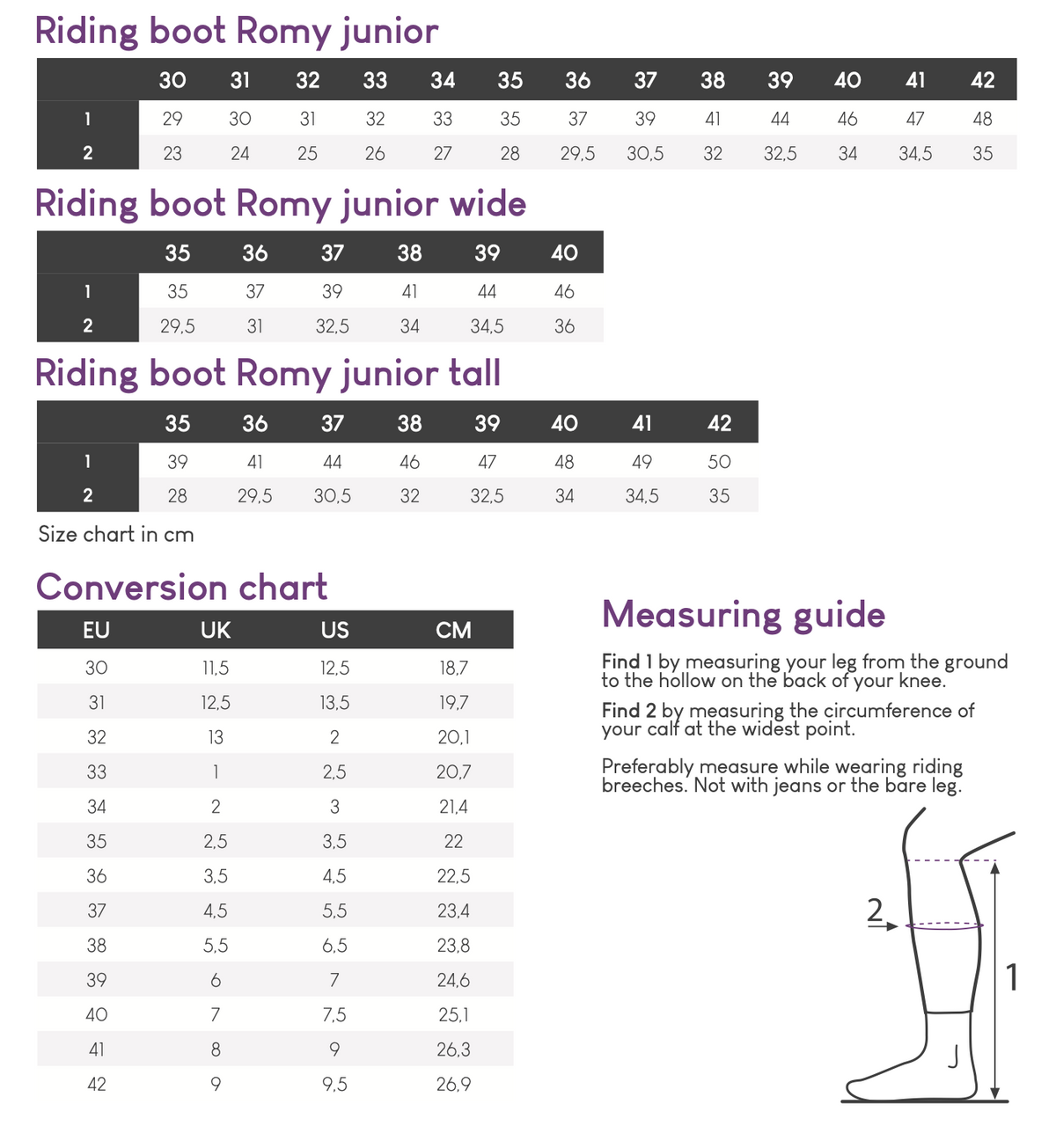 Romy JUNIOR Long Riding Boot Changeable Top