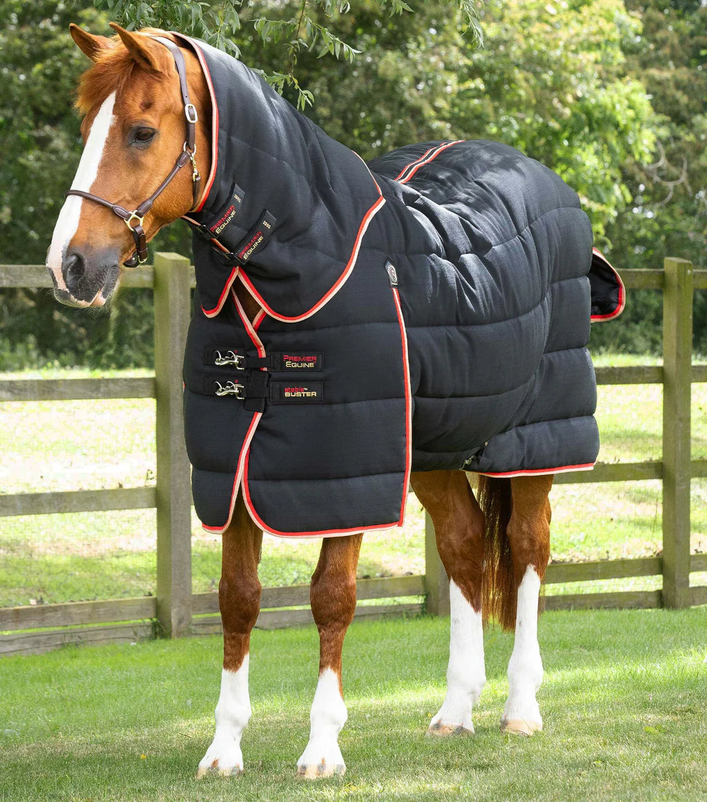 Premier Equine Stable Buster 200g Stable Rug with Neck Cover - Black