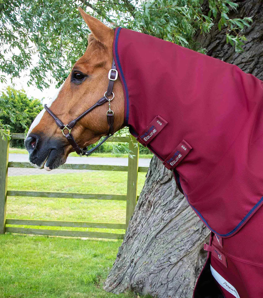 Premier Equine Titan 50g Turnout Rug with Classic Neck Cover - Burgundy