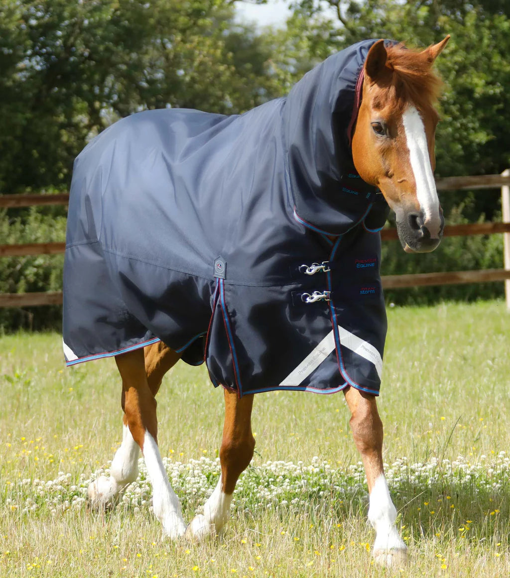 Premier Equine Titan Storm 200g Combo Turnout Rug with Snug-Fit Neck Cover - Navy