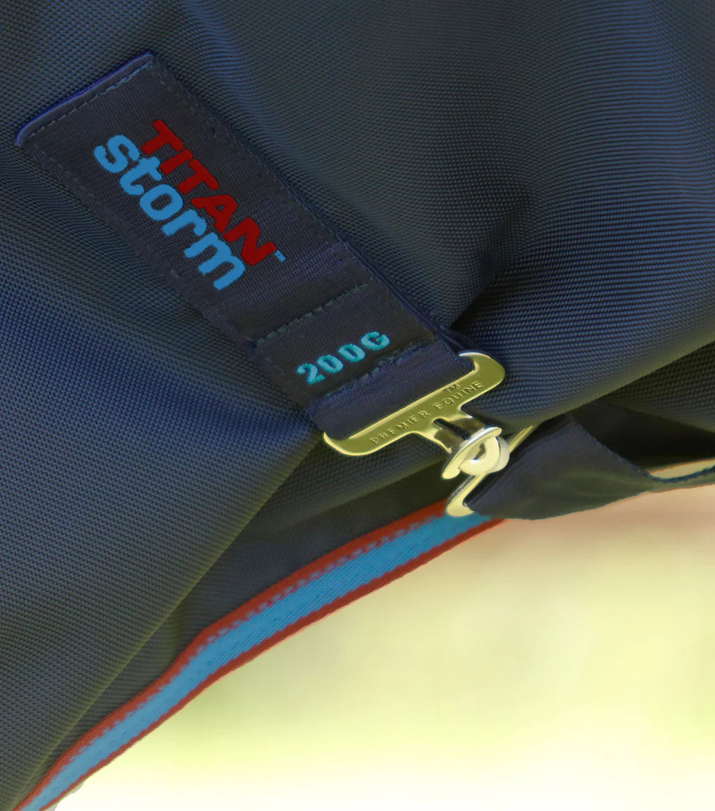 Premier Equine Titan Storm 200g Combo Turnout Rug with Snug-Fit Neck Cover - Navy