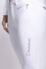 Samshield Adele Knee Grip Ladies White Breeches - White-Silver Crystal