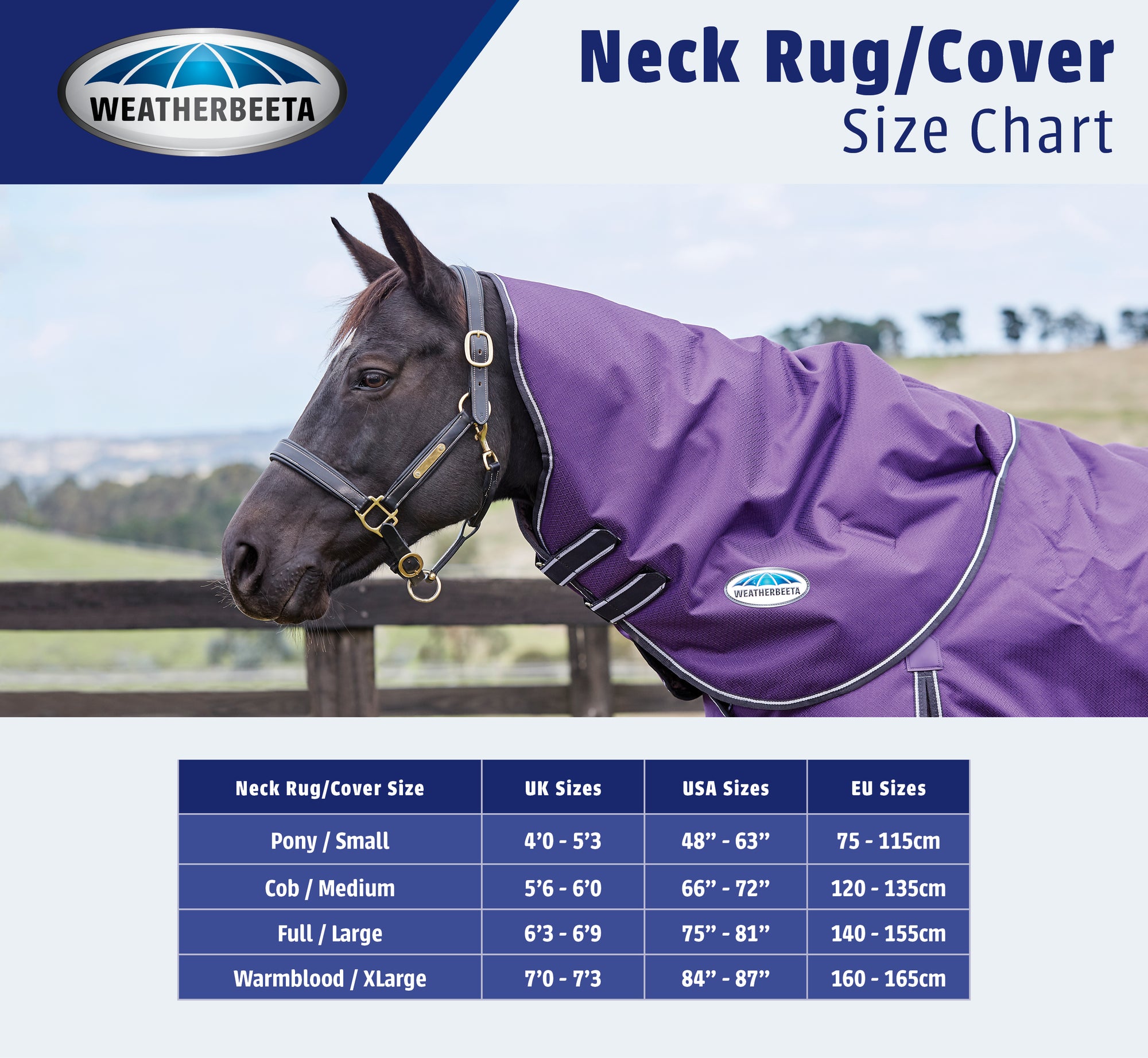 Weatherbeeta Comfitec Essential Turnout Neck Cover Lite (0g) - Navy
