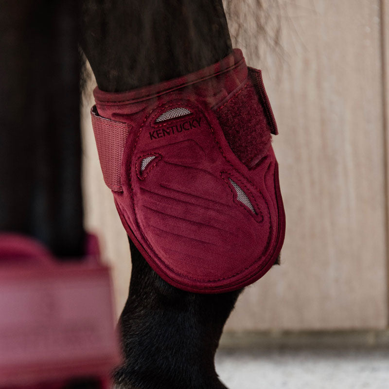 Kentucky Horsewear Young Horse Fetlock Boots Velvet - Bordeaux