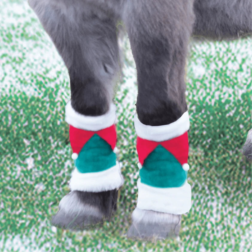 Festive Elf Horse Leg Wraps - Pair