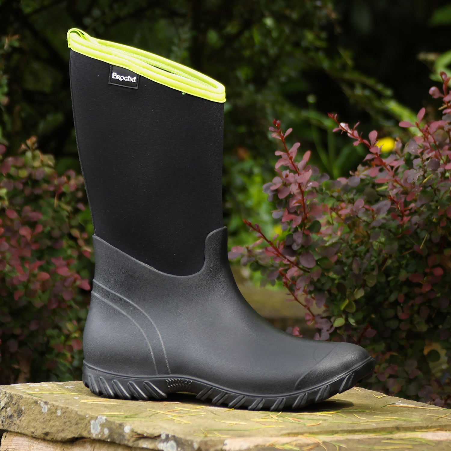 Brogini Belmont Wellies - Black/Lime - Nags Essentials