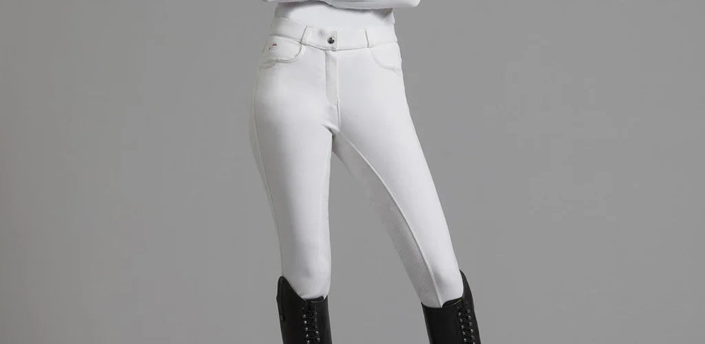 Premier Equine Cassa Ladies Full Seat Gel Competition Riding Breeches - White