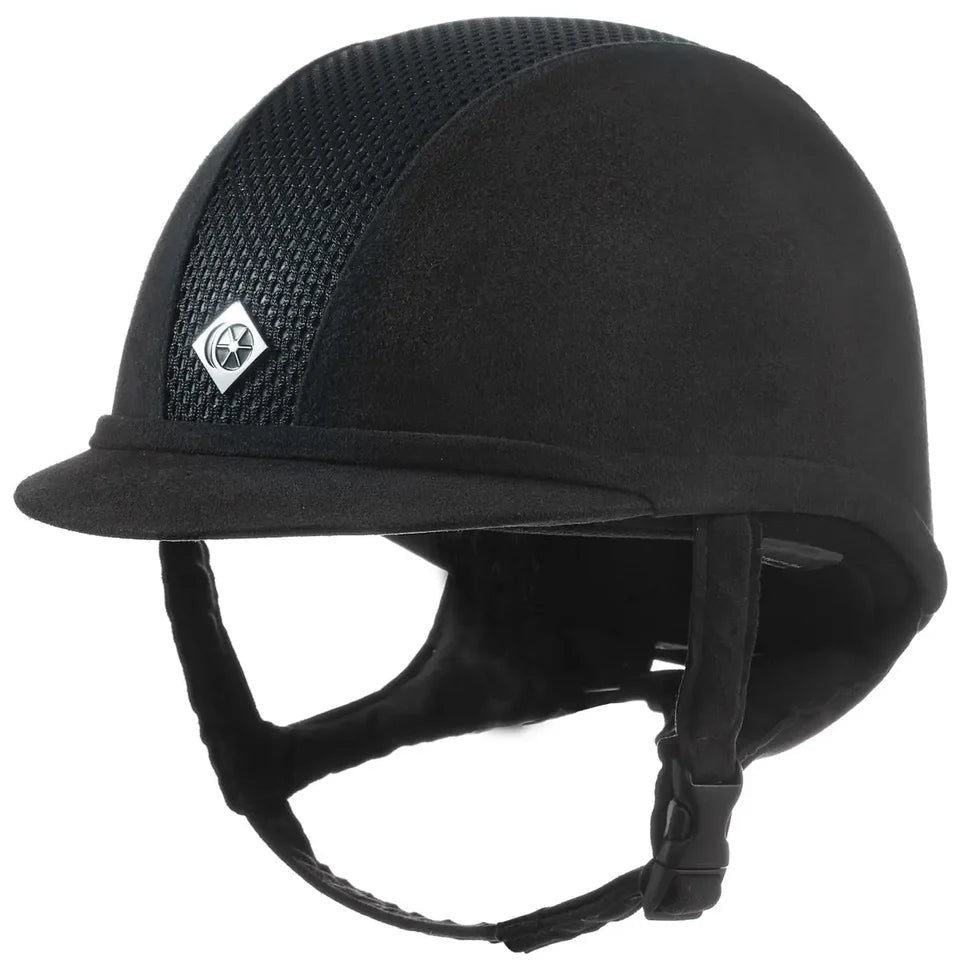 Charles Owen Black Ayr8 Plus Microsuede Riding Hat - Black - Nags Essentials