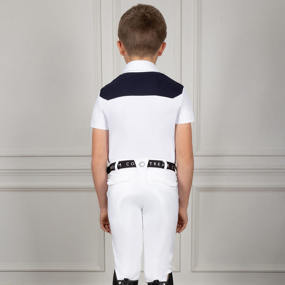 Coldstream Penston Boys Show Shirt White - Navy - Nags Essentials