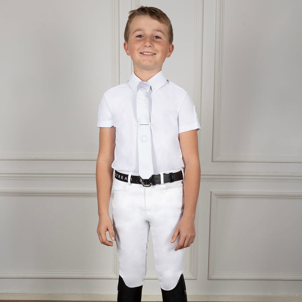 Coldstream Penston Boys Show Shirt White - Navy - Nags Essentials