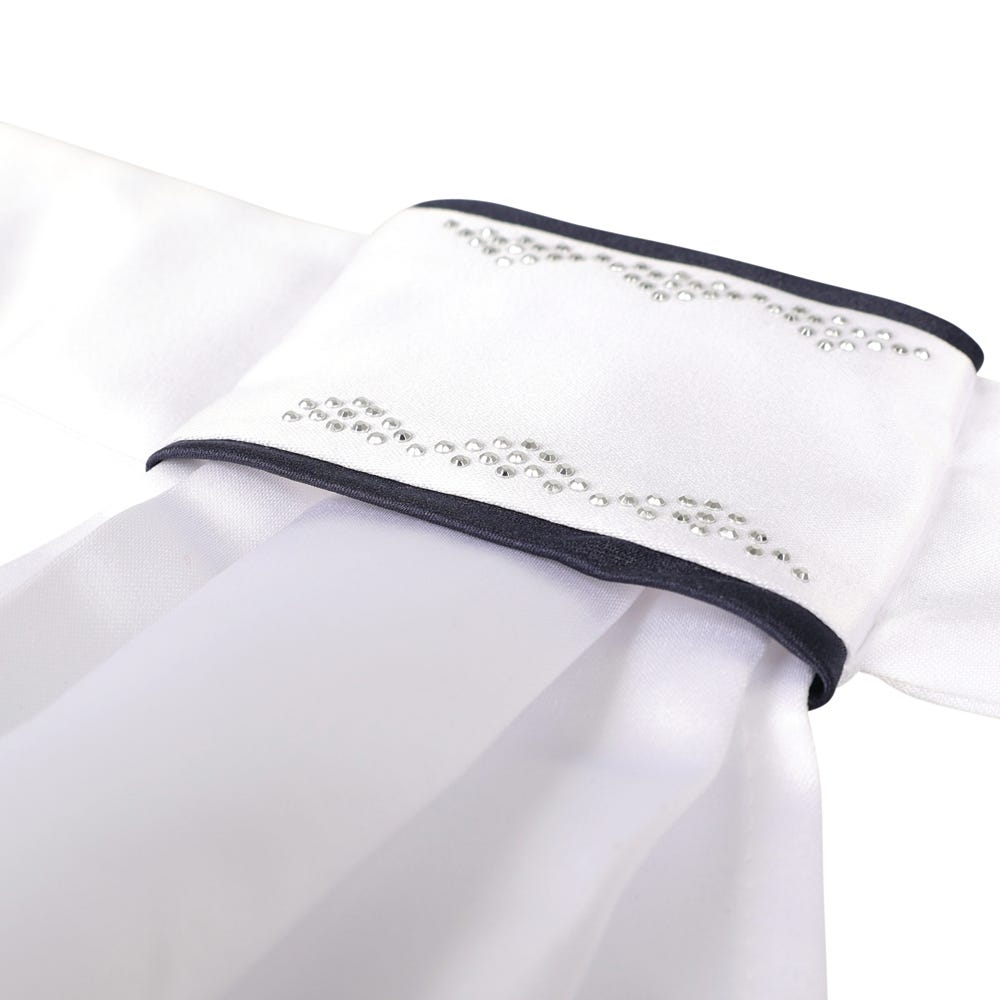 Coldstream Sunwick Ready Tied Stock - White/Navy - Nags Essentials