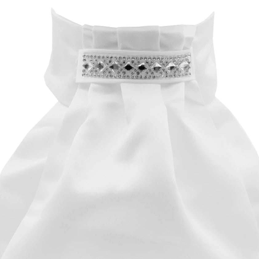 Crystal Prism Deluxe Ready-Tied Stock - White - Nags Essentials