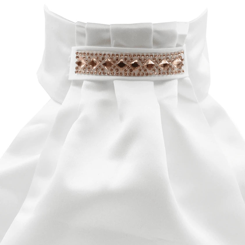 Rose Gold Prism Deluxe Ready-Tied Stock - White