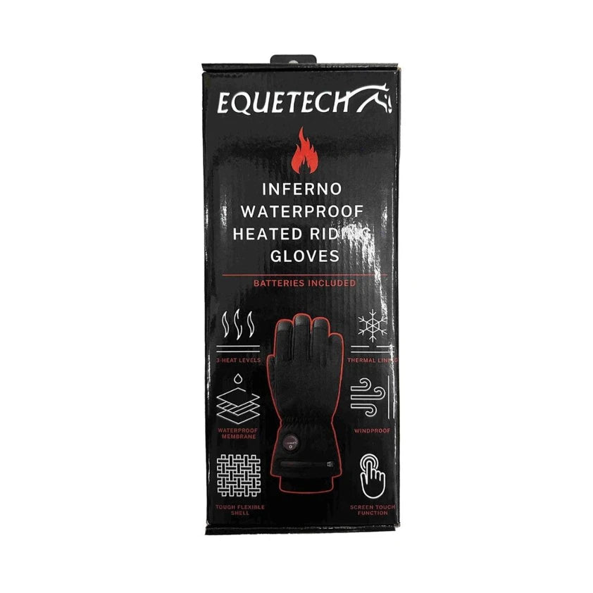 Inferno Waterproof Heated Riding Gloves (Inc. 2 X Batteries)