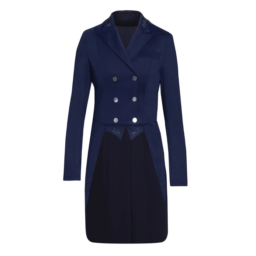 Equetech Premiere Crystal Dressage Tailcoat - Navy/Silver