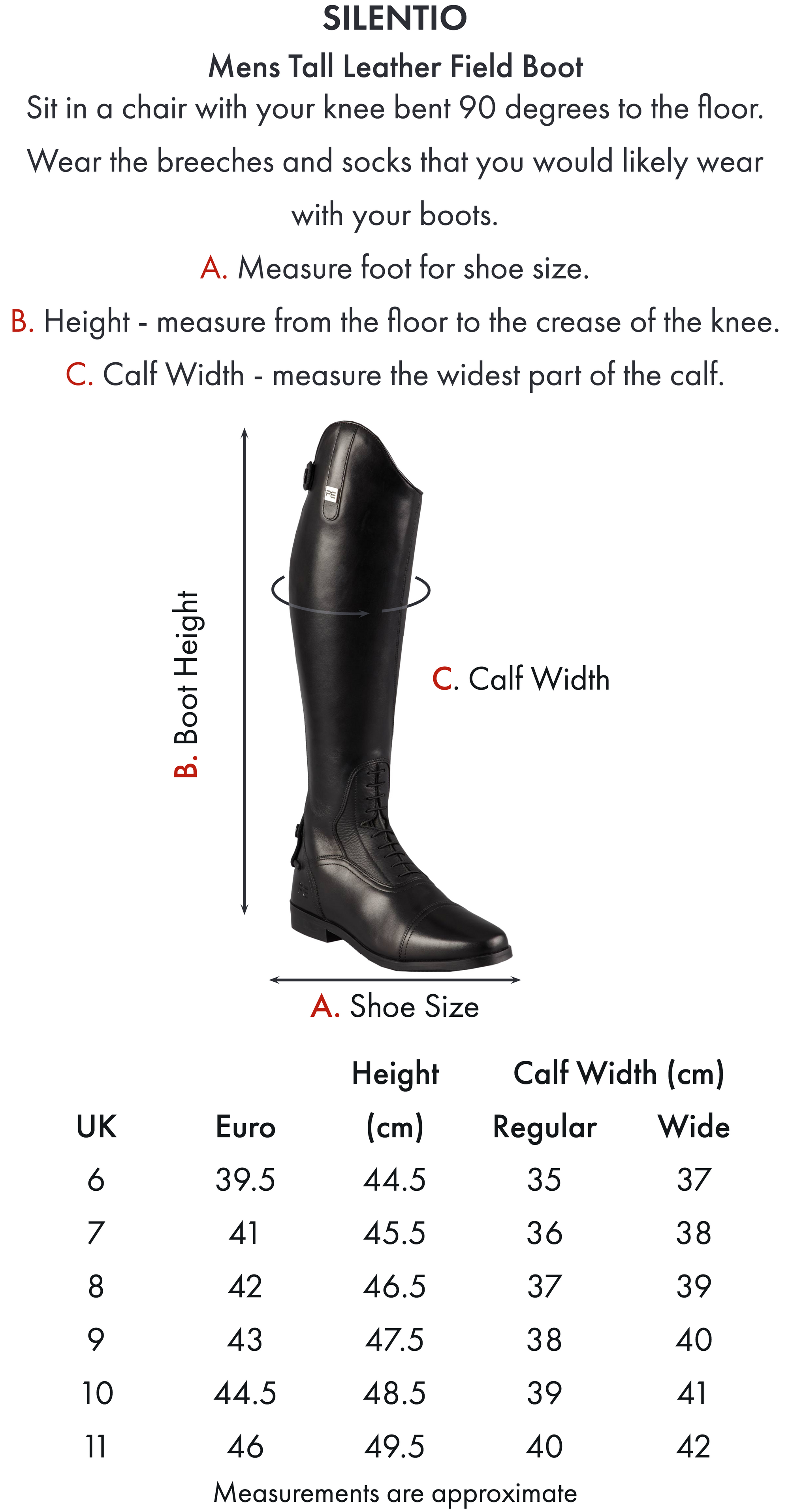 Premier Equine Silentio Mens Tall Leather Field Boot - Black