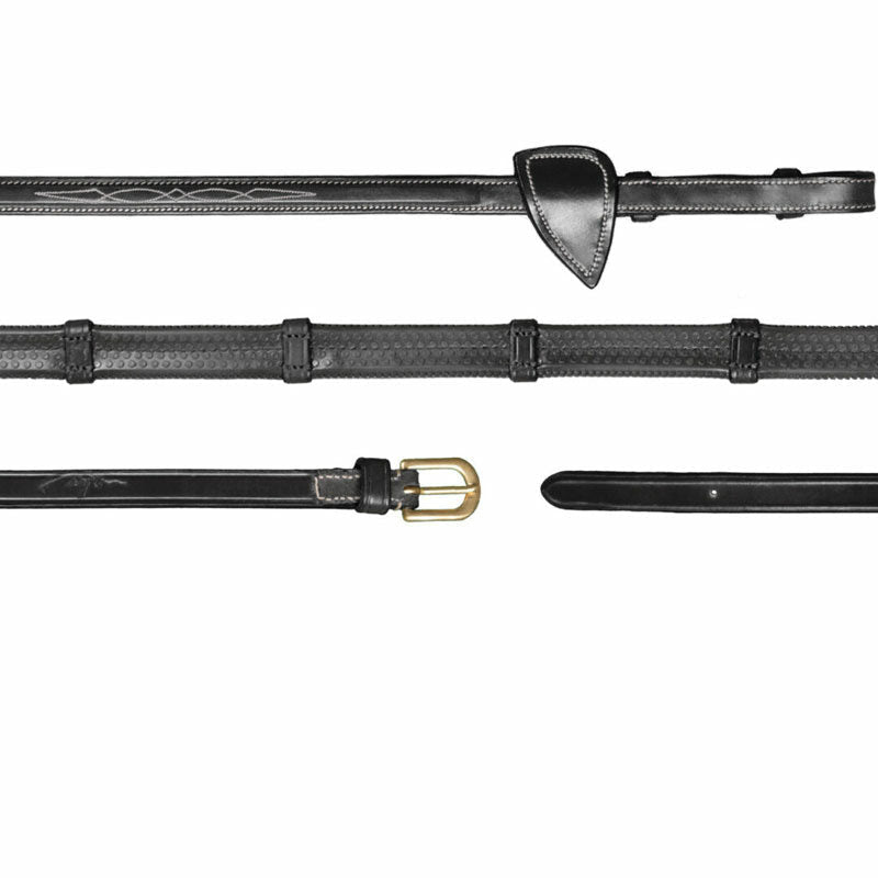Dyon Collection 1/2 Inch Rubber Reins With Leather Loops - Nags Essentials