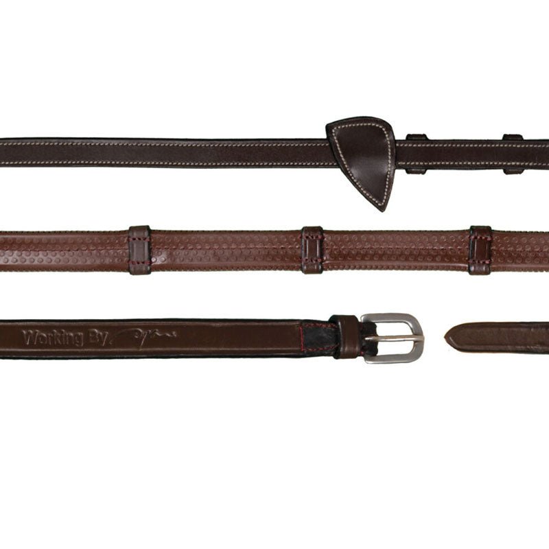 Dyon Working Collection 1/2 Inch Rubber Reins With Leather Loops - Nags Essentials