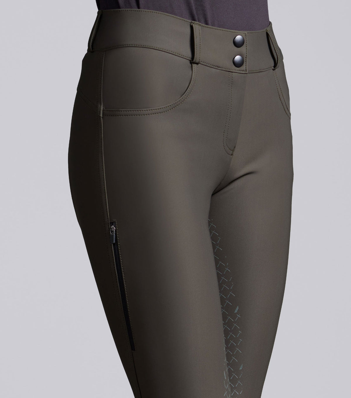 Elixir Womens Gel Full Seat Riding Breeches Mosswood