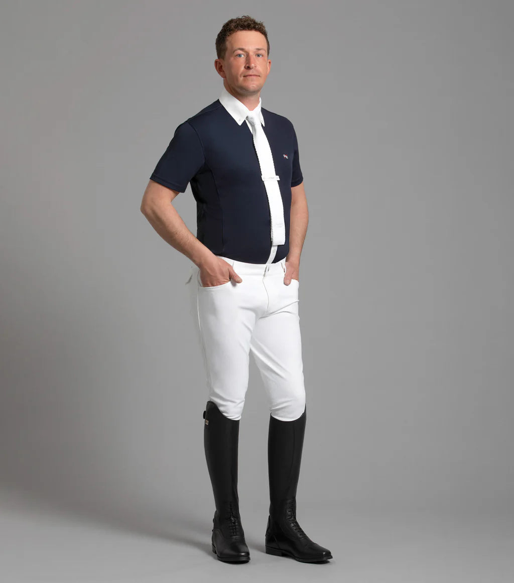 Premier Equine Emilio Men's Gel Knee Competition Breeches - White