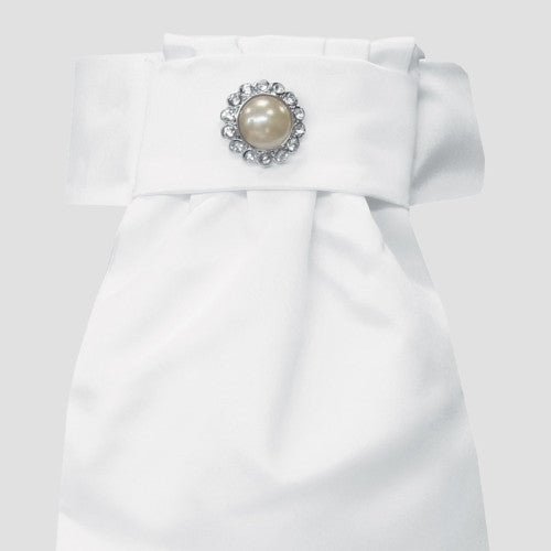 Equetech Pearl Deluxe Ready-Tied Stock - White - Nags Essentials