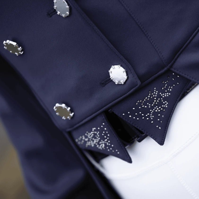 Equetech Premiere Crystal Dressage Tailcoat - Navy/Silver - Nags Essentials