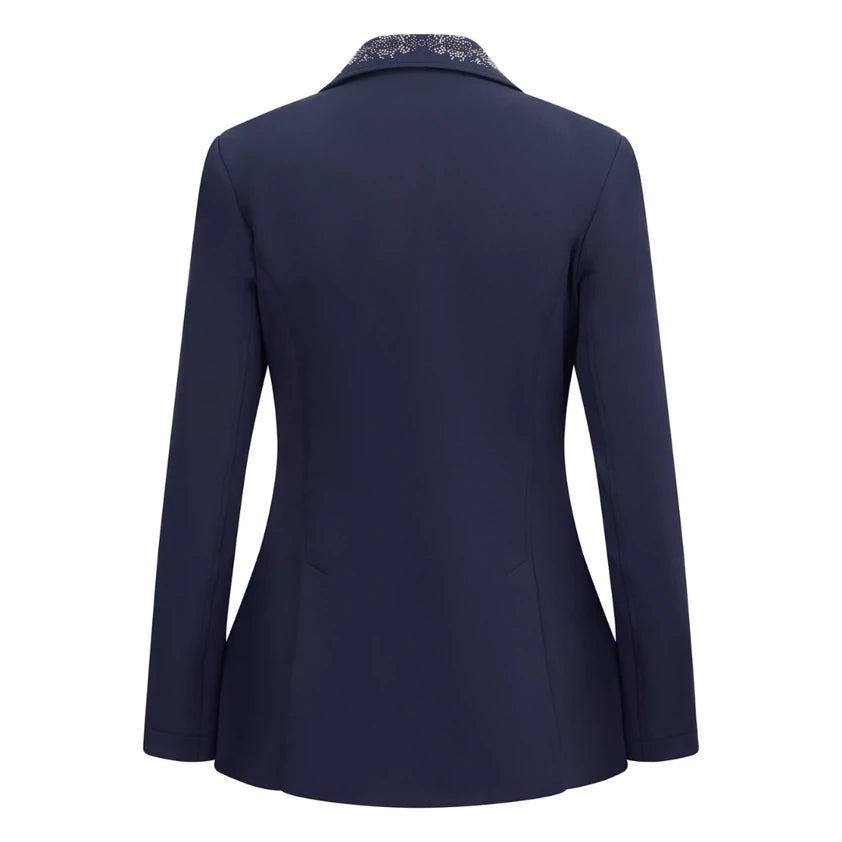 Equetech Junior Crystal Showerproof Competition Jacket - Navy-RoseGold