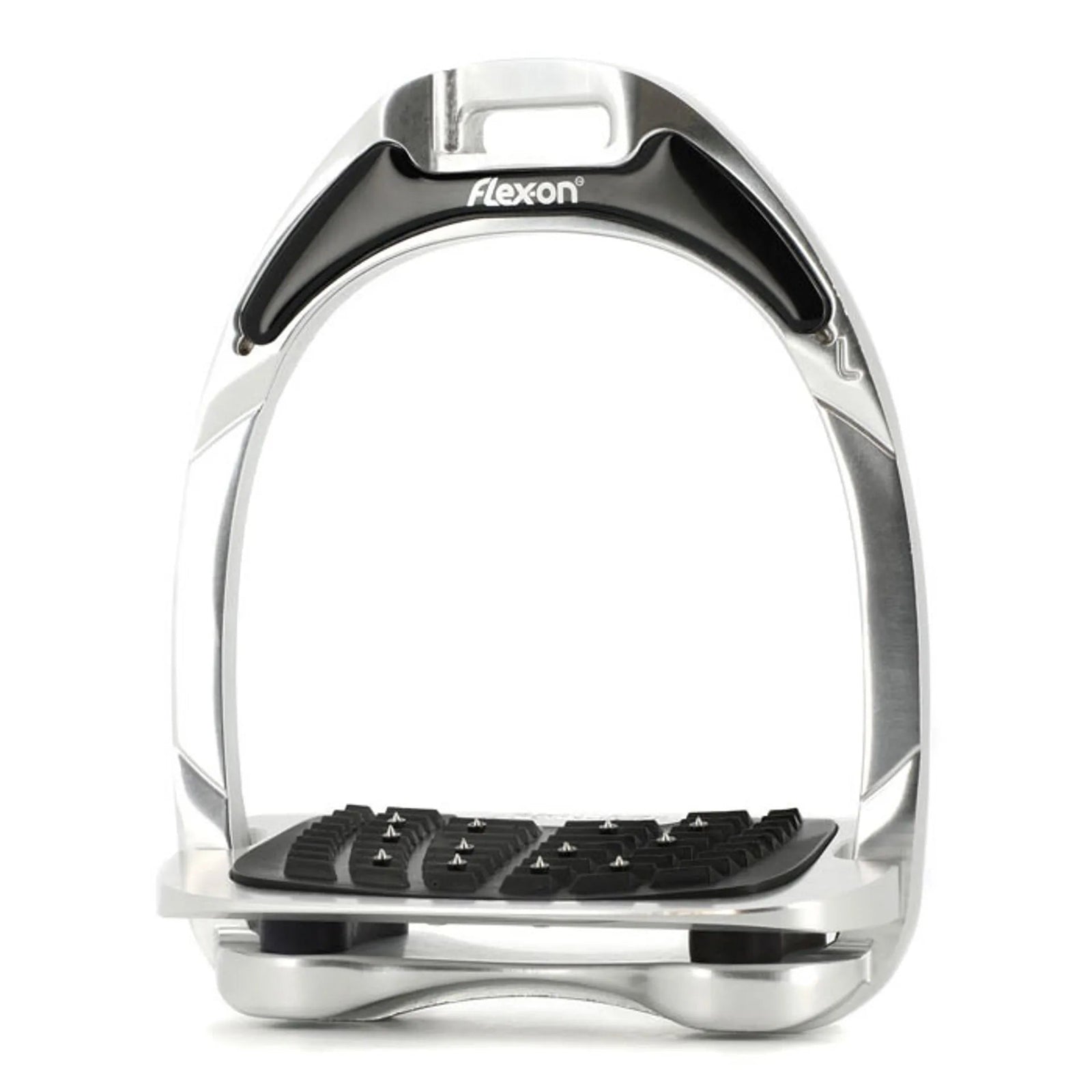 FlexOn Silver Aluminium Stirrups Inclined Ultra Grip - Nags Essentials