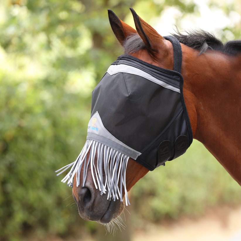 FlyGuard Pro Fine Mesh Earless Fly Mask with Nose Fringe - Nags Essentials