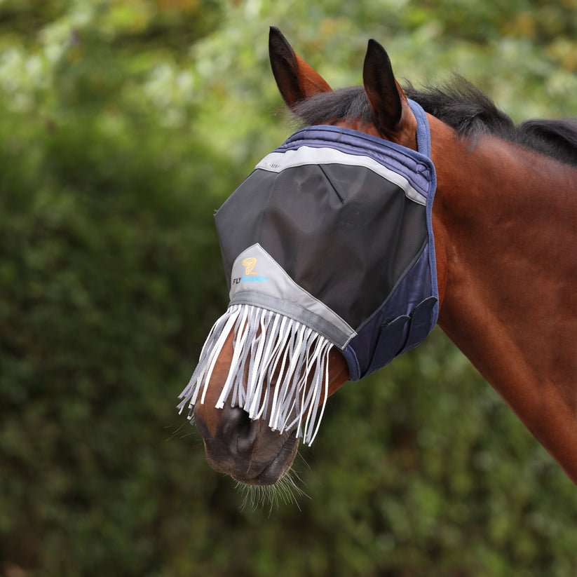 FlyGuard Pro Fine Mesh Earless Fly Mask with Nose Fringe - Nags Essentials