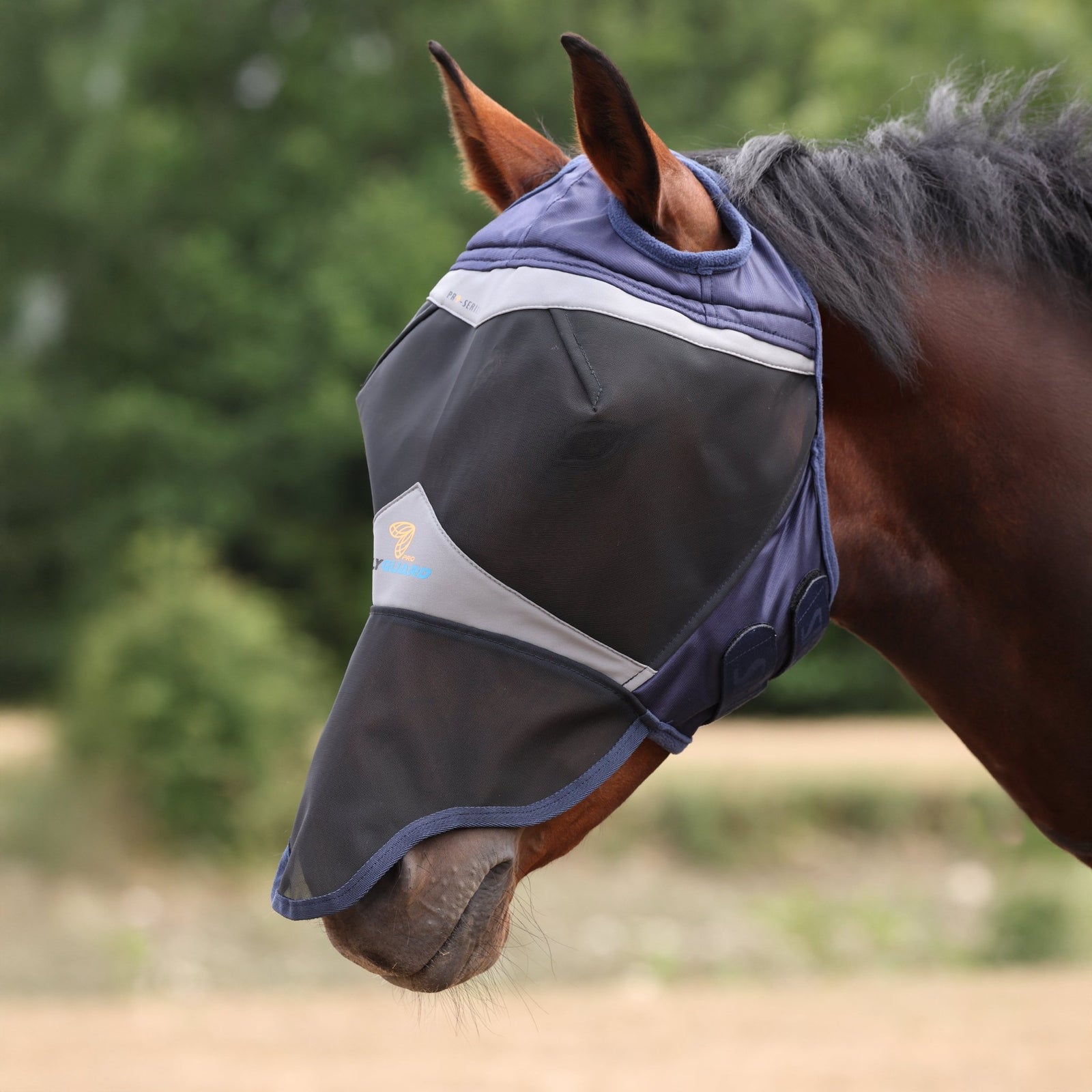 FlyGuard Pro Fine Mesh Fly Mask With Ear Hole & Nose - Nags Essentials