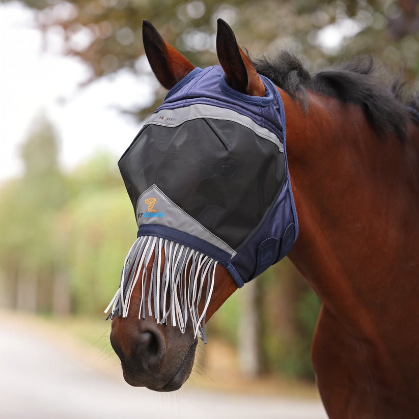 FlyGuard Pro Fine Mesh Fly Mask with Ear Holes & Nose Fringe - Nags Essentials