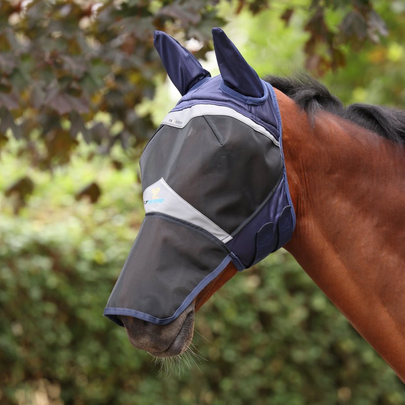 FlyGuard Pro Fine Mesh Fly Mask with Ears & Square Nose - Nags Essentials
