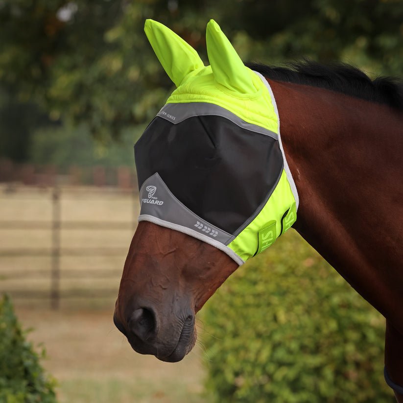 FlyGuard Pro Hi - Viz Fine Mesh Fly Mask with Ears - Nags Essentials