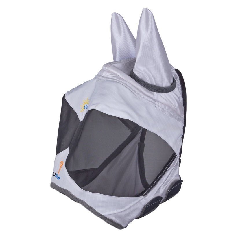 FlyGuard Pro Sun Shade Fly Mask with Ears - White - Nags Essentials