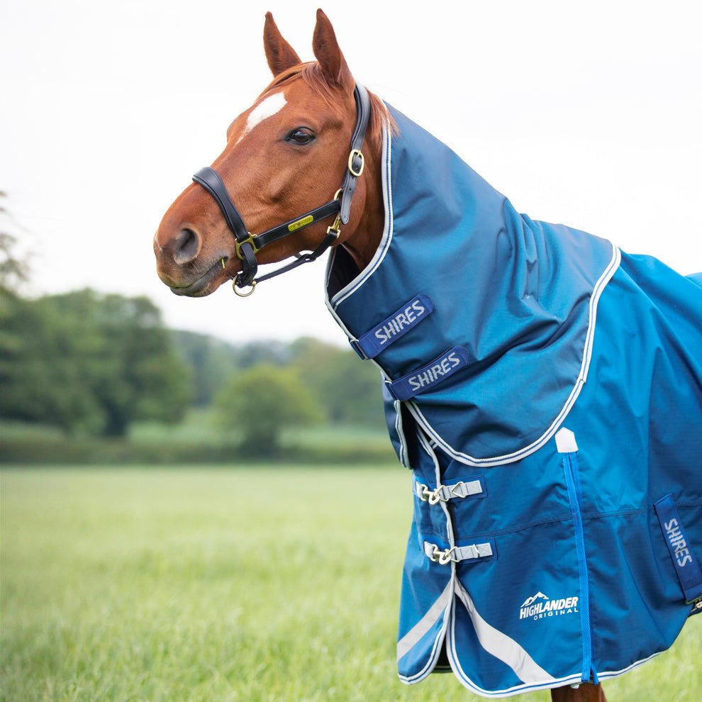 Highlander Original 200g Turnout Neck Cover - Blue - Nags Essentials