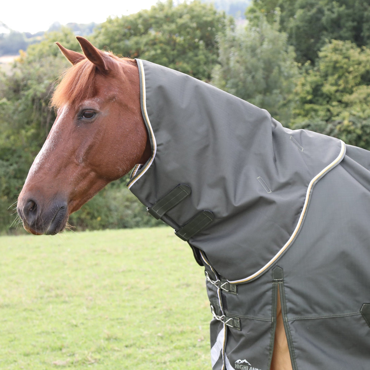 Highlander Plus 50 Turnout Rug Neck Cover - Green - Nags Essentials