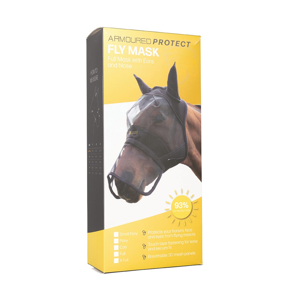 Hy Equestrian Armoured Protect Full Mask with Ears and Nose - Nags Essentials