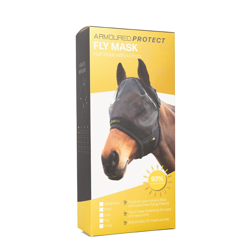 Hy Equestrian Armoured Protect Half Mask without Ears - Nags Essentials