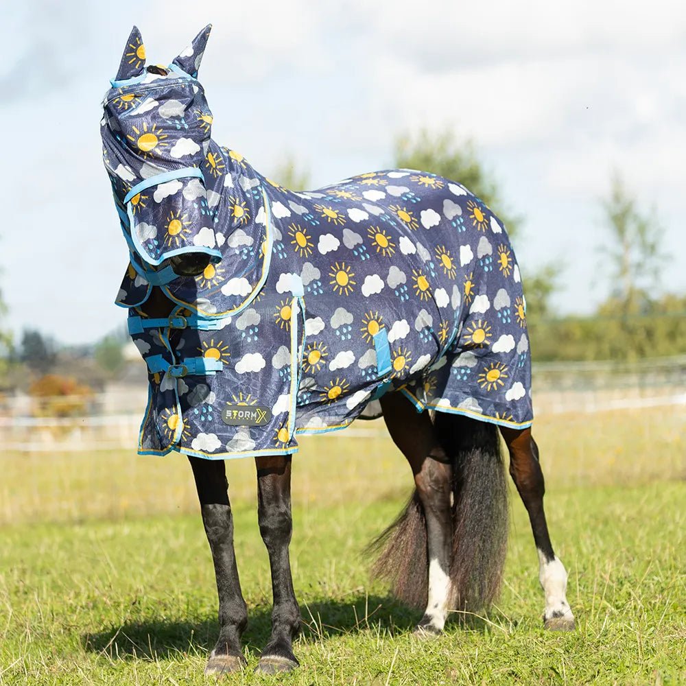 Hy Equestrian Come Rain or Shine Fly Mask with Ears and Detachable Nose - Nags Essentials