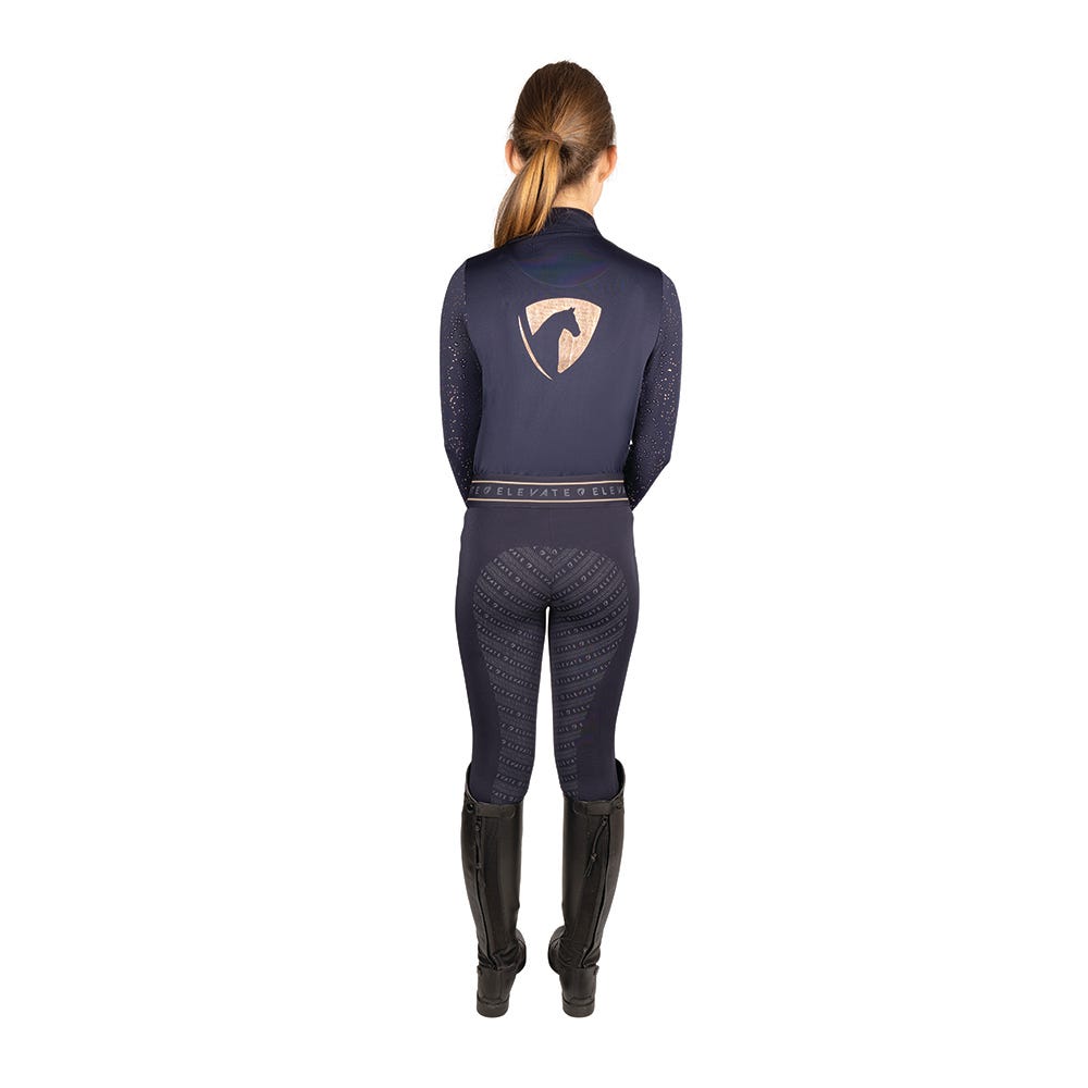 Hy Equestrian Elevate Allure Mizs Riding Tights - Navy/Rose Gold - Nags Essentials
