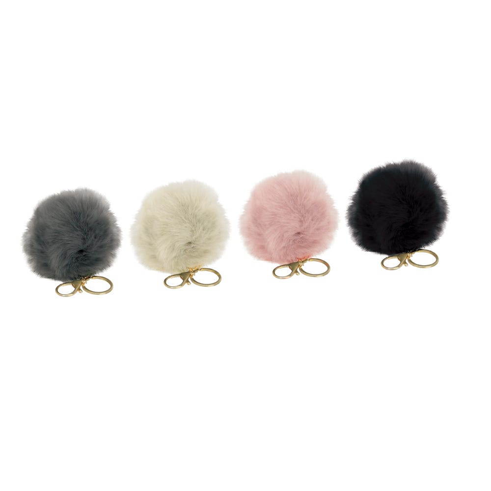 Hy Equestrian Faux Fur Pom Pom Key Ring - Nags Essentials