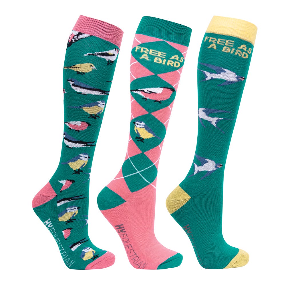 Hy Equestrian Free As A Bird Socks (Pack of 3) - Nags Essentials