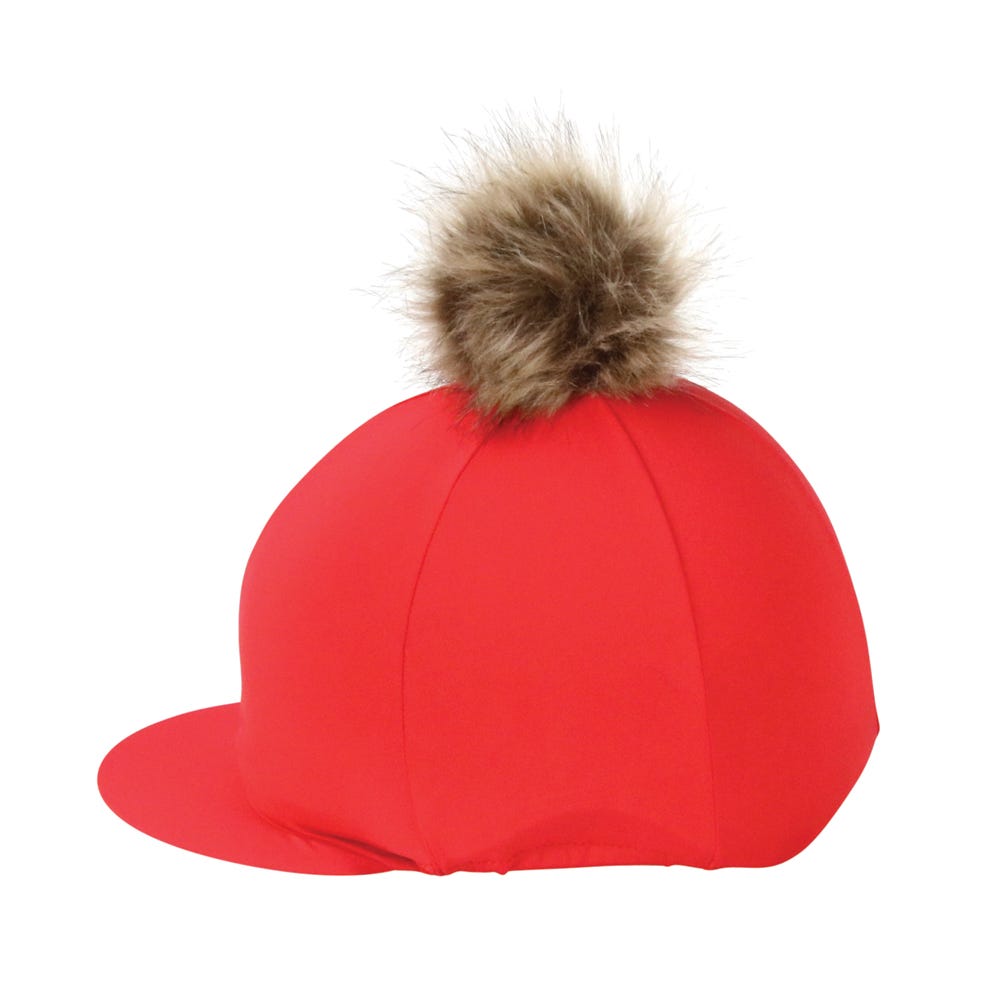 Hy Equestrian Hat Cover with Faux Fur Pom Pom - Nags Essentials