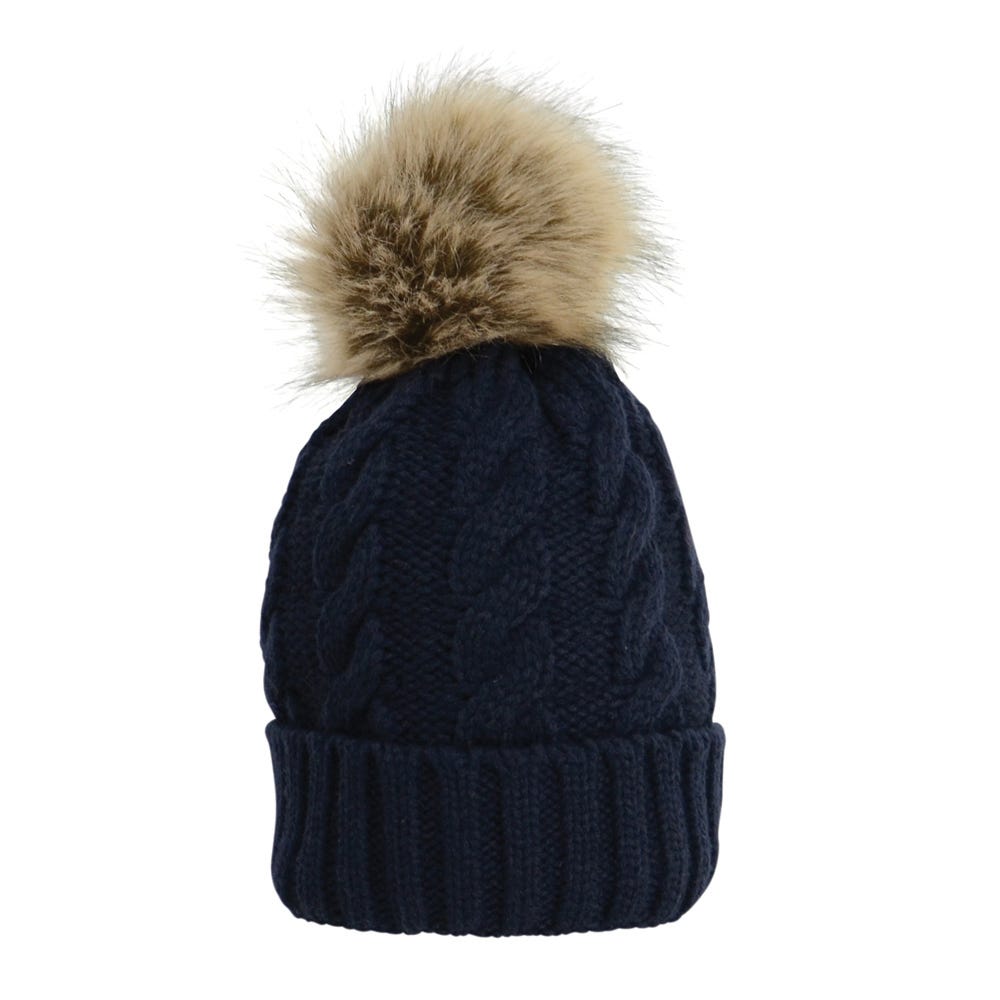 Hy Equestrian Melrose Cable Knit Bobble Hat - Nags Essentials