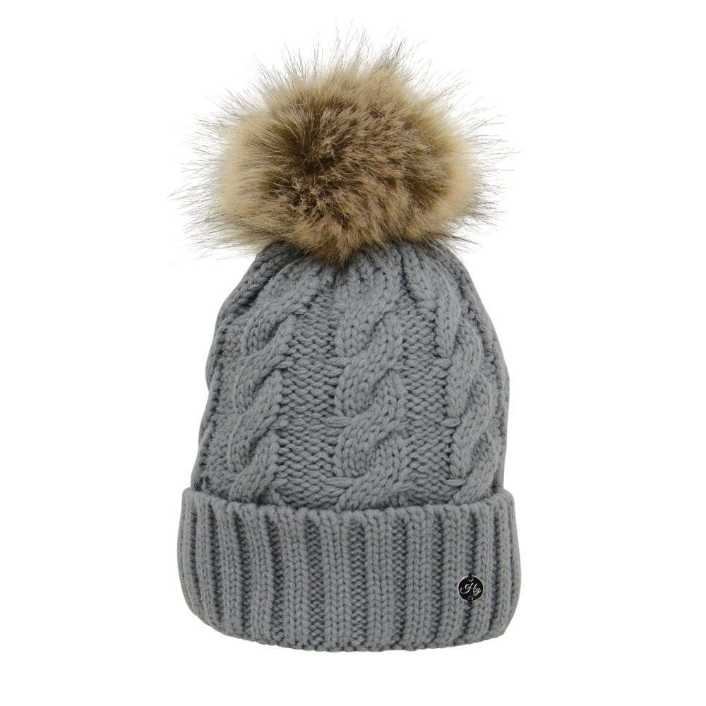 Hy Equestrian Melrose Cable Knit Bobble Hat - Nags Essentials