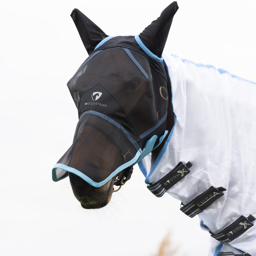 Hy Equestrian Mesh Full Mask with Ears and Nose - Nags Essentials