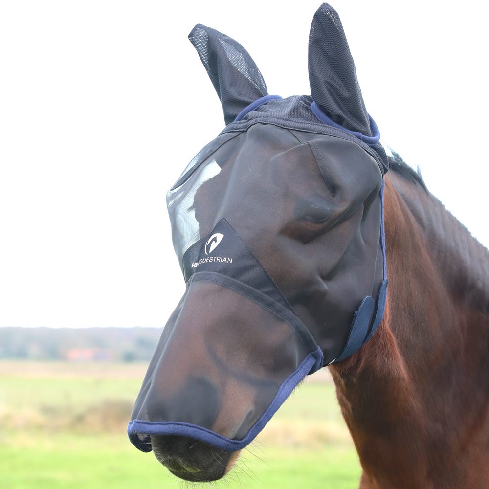 Hy Equestrian Mesh Full Mask with Ears and Nose - Nags Essentials