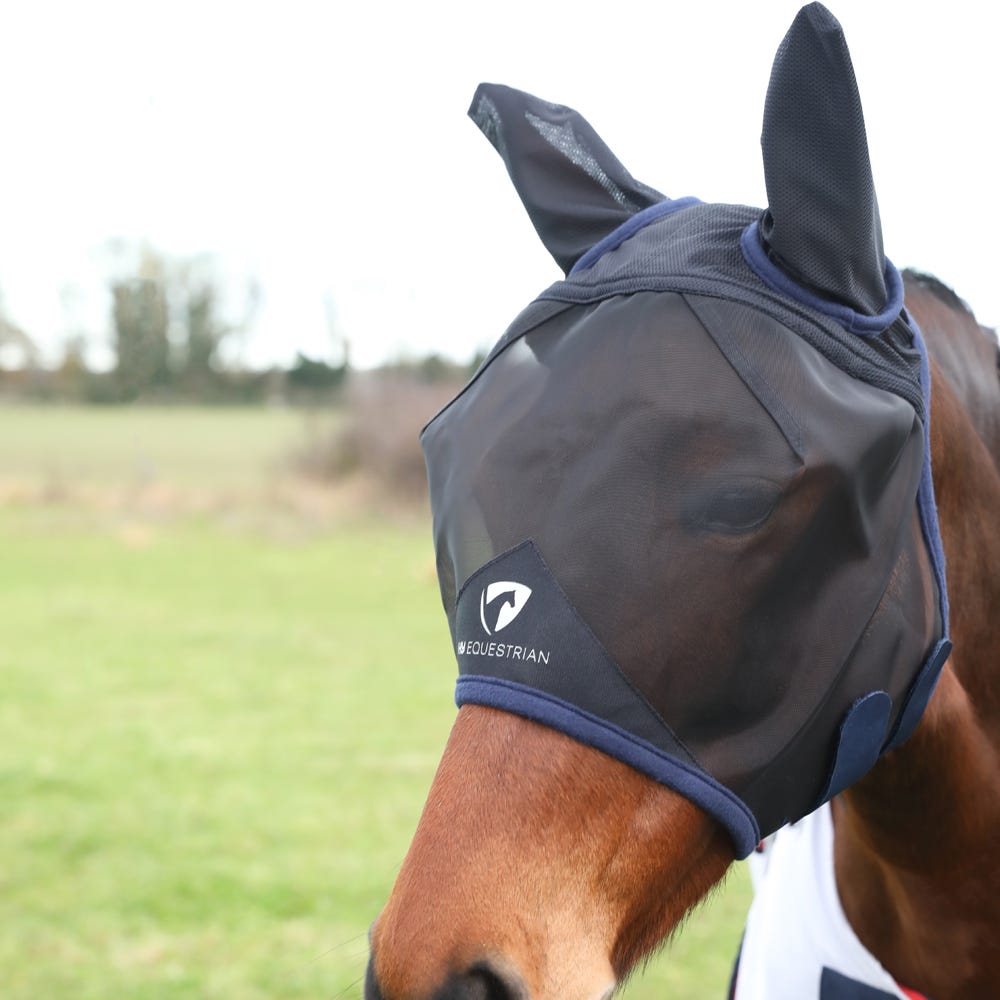 Hy Equestrian Mesh Half Mask with Ears - Nags Essentials